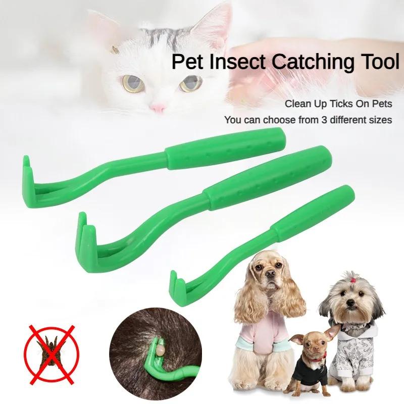 3pcs Pet Flea Tool Kit Plastic Tick Removal Tweezers Tick Remover Pet Scratcher Cat and Dog Grooming Supplies Accessories
