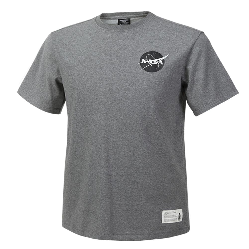 Nasa Unisex Training Cotton Blend Round Neck Short Sleeve T-Shirt [Melange Grey] 95