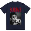Film Gangster Scarface Al Pacino T-shirts Herrar Damer Mode Vintage T-shirts Överdimensionerad Bomull Casual T-shirt