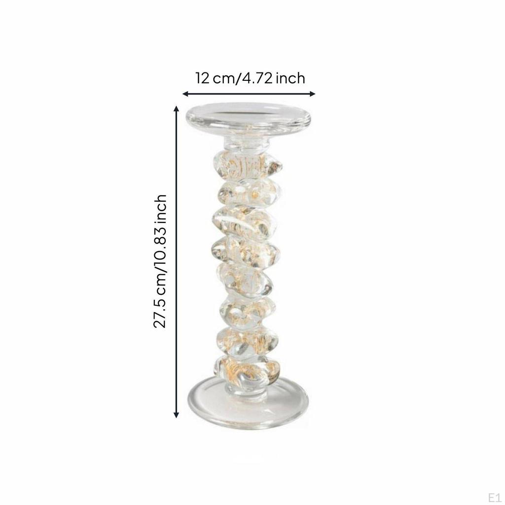Textured Glass Candlestick Warm Atmosphere Candle Stand Artisanal Appearance Taper