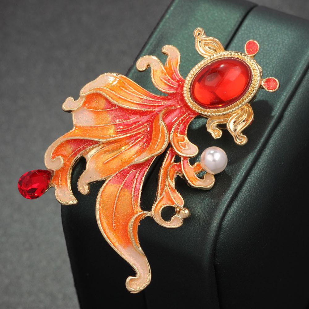 Elegancka niebieska korsaż do garnituru: Bauhinia Perła Broszka Pin zapobiegający ekspozycji dla kobiet