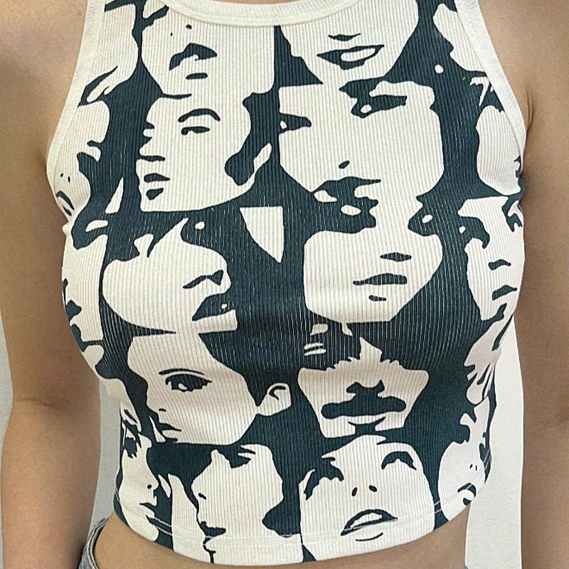 European and American Gothic Harajuku Y2K Retro Sleeveless Tank Top Summer Personalized Slimming Street Wear