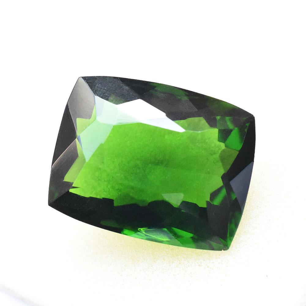 Lab-Created Green Emerald Loose Gemstone 27x21mm Cushion Shape for Jewelry Making and Crafts