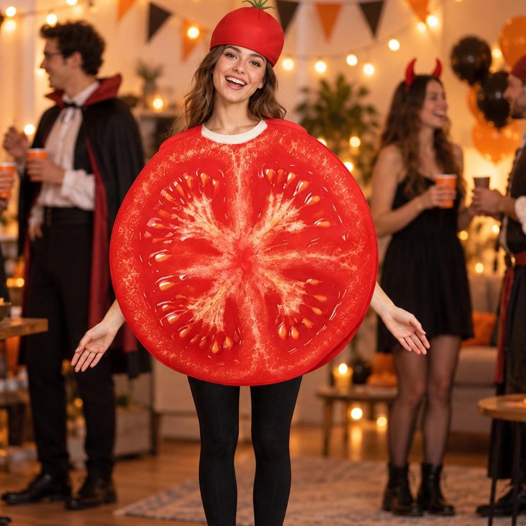 Tomato Costume Halloween with Headpiece Lightweight