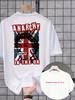 British Punk Style T-shirt In Red and Blue with Flag and Portrait 'ANARCHY PUNK IN THE UK' Retro Punk Style