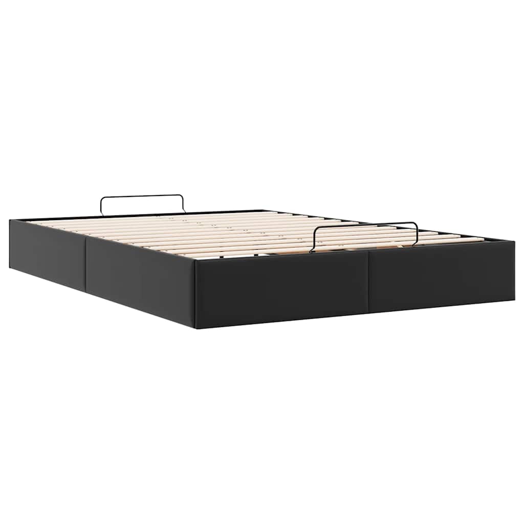 Ottoman Bed without Mattress Black 140 x 200 cm Artificial Leather