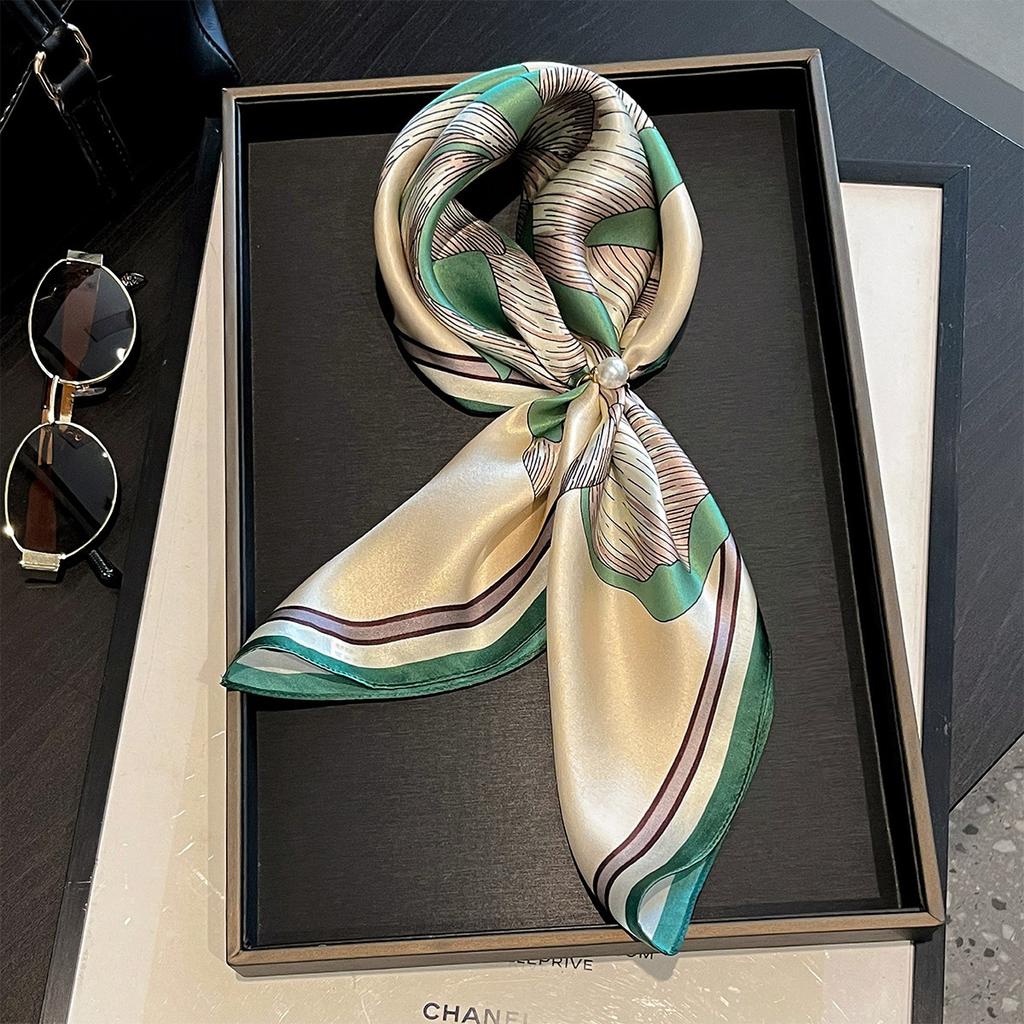 100% Silk Scarf Women Neck Hair Foulard Square Hijab Scarves Bandana 53cm New Wrap Kerchief Headband Shawls apaszka