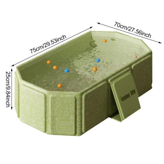 Kids Foldable Baby Bathtub Large Toddler Bath Basin with Drainage System Adjustable Support Angle