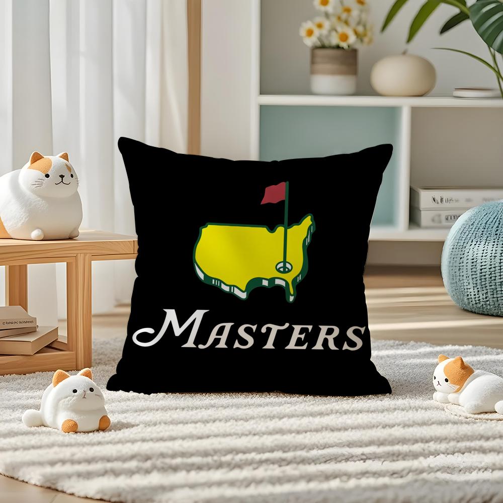 MMasters Golf Printing Pillow Case Silky Elegant Comfort Sofa Bed Invisible Zipper