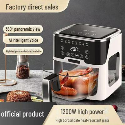 Smart Glass Air Fryer: High-Capacity, Multi-Function Fryer for French Fries with Voice Control and Visual Monitoring