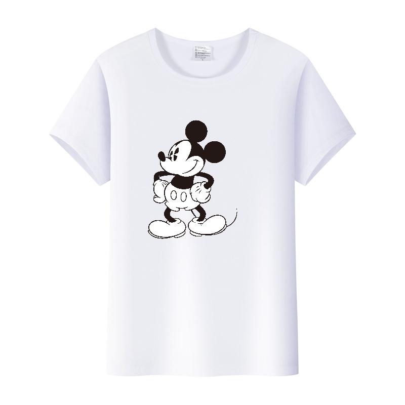 Vintage Unisex Cartoon Tshirt Mickey Mouse Tops Graphic Clothes Summer Blouses Short Sleeve T-shirt White Tees