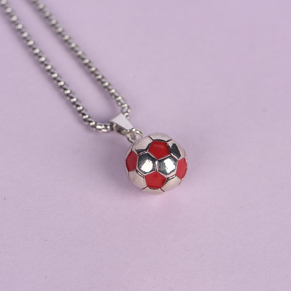

World Cup 3D Football Pendant: Alloy, Hip Hop Style, Drip Oil Design - Perfect Gift for Boys червоний