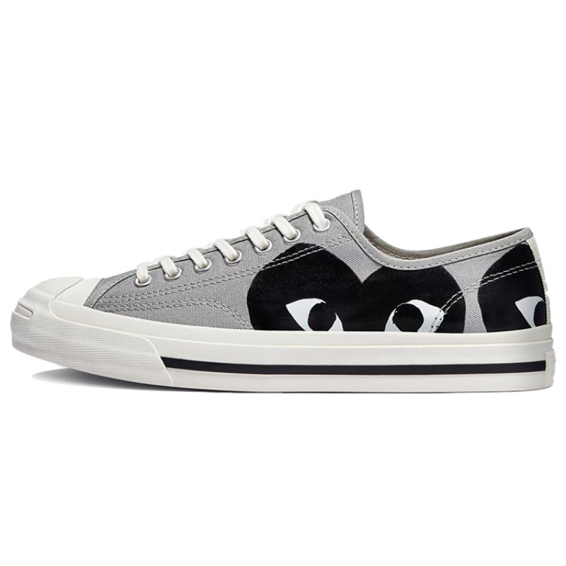 

Comme des Garcons Play x Converse Jack Purcell Универсальные Модные Низкие Кеды из Холста Унисекс Черный и Серый 42