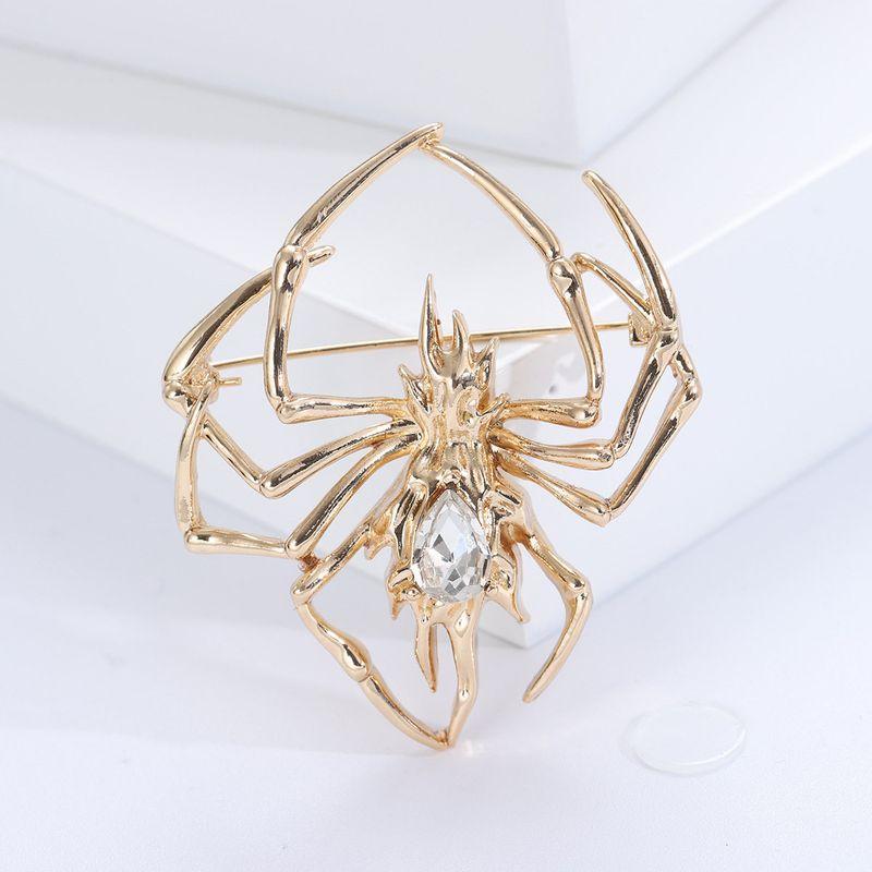 

Europe and America Creative Glossy Spider Brooch Fashion Elegant Men Suit Stylish Collar Pin Ornament Alloy Insect Pin Gold-3379
