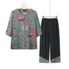 YUZHAOLIN Women's Summer Two-Piece Shirt Set for Middle-Aged & Elderly
