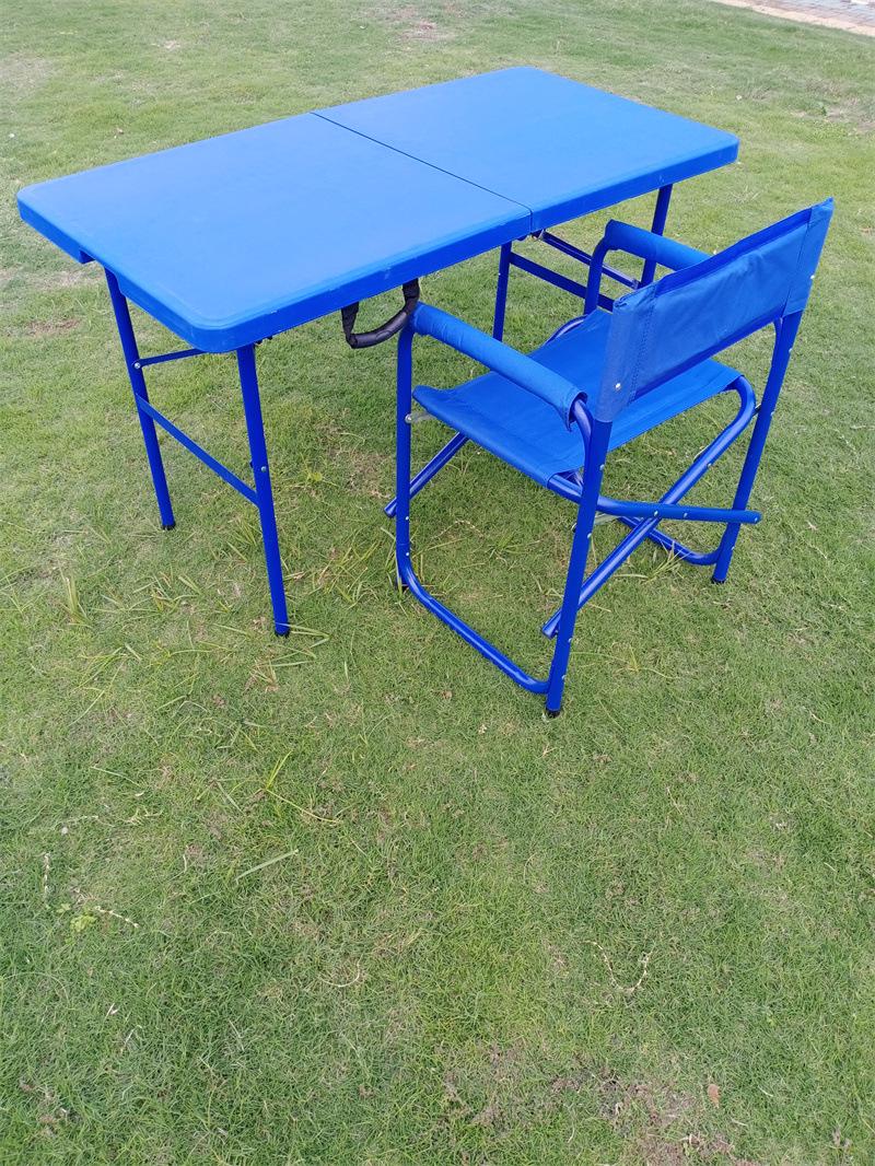 Регулируемый синий экологичный складной обеденный стол - 1,2 м прямоугольный портативный стол для совещаний