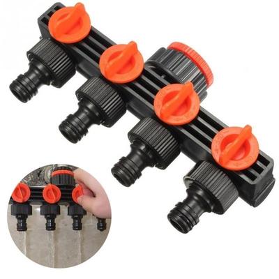 Hot Garden 4 Way Tap Connectors Hose Pipe Splitter Plastic Drip Irrigation Water Connector