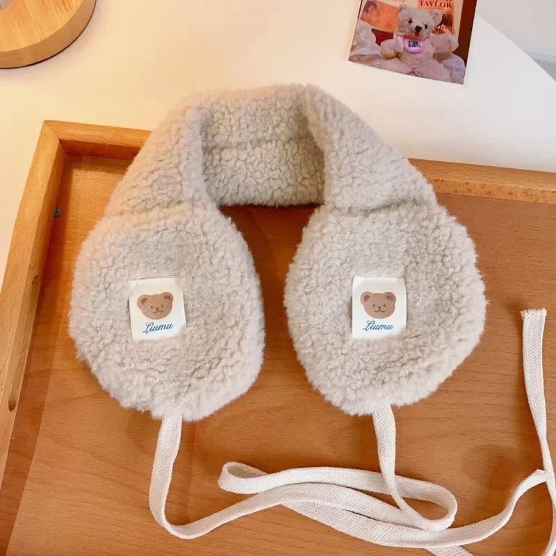 Cute Bear Earmuffs Women Soft Plush Foldable Ear Muffs Winter Outdoor Warm Cold Protection Earflap Windproof Adjustable Earmuff