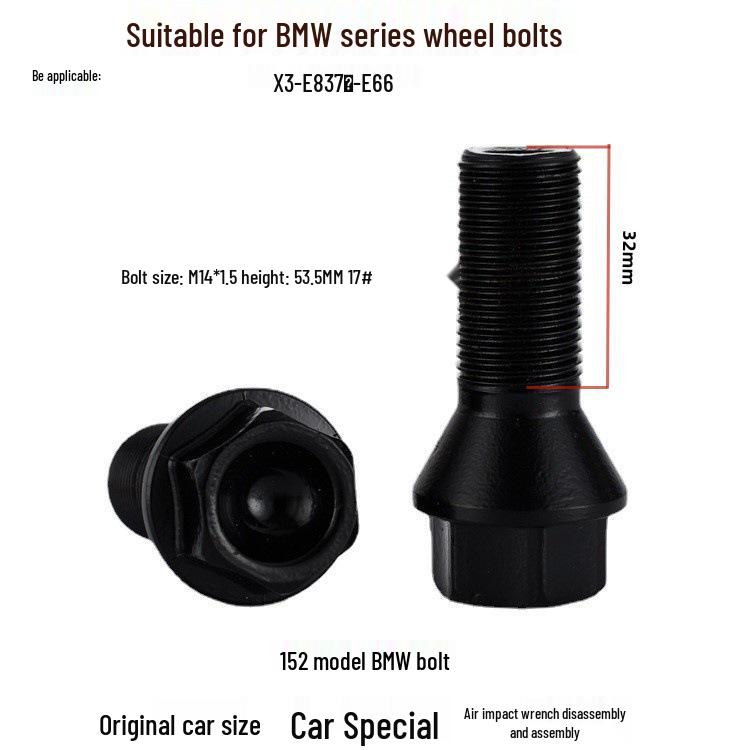 High-Strength Tire Bolts for BMW X1, X5, 3, 5, and 7 Series (36136781151)