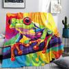 Tree Frog Print Flannel Blanket, High Quality Comfortable for All Seasons, Home Decor, Warmth and Comfort, Perfect for Christmas Gifts