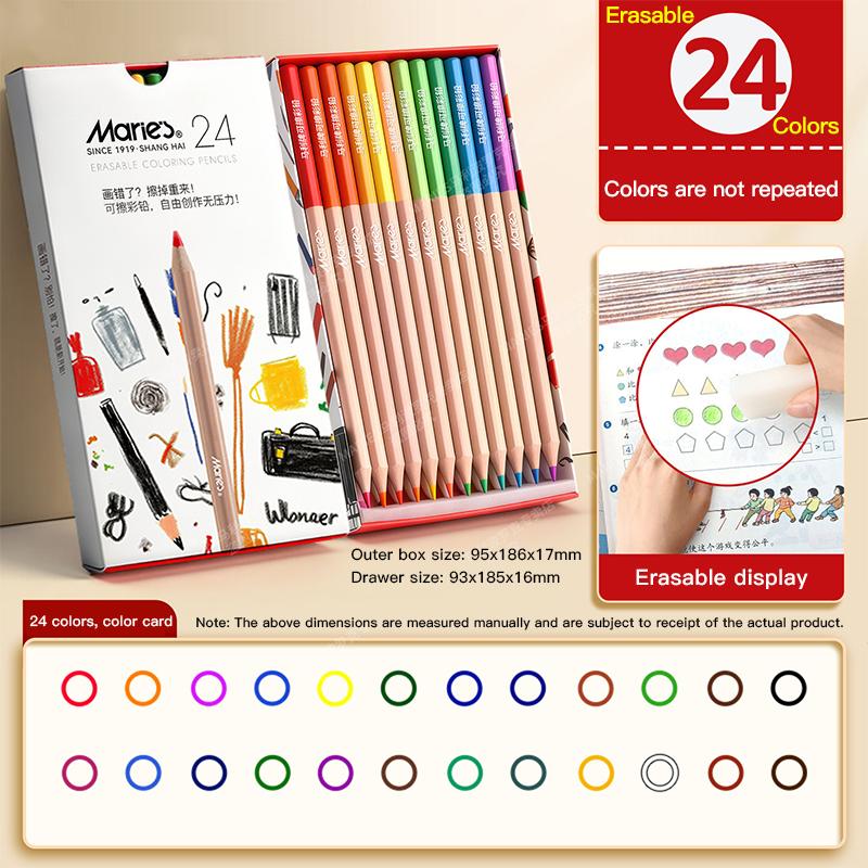

24/36/48pcs Erasable Colored Pencils for Students Artists Art Drawing Coloring School Supplies Erasable Colorful Pen Stationery