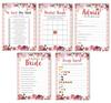 Inkdotpot Bachelorette Party Games Set Bundle of 5 (Activities for 50 Guests) Floral Theme Fun Bridal Shower Games Set