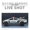 1/24 Tesla Police Cybertruck Off Road Alloy Metal Diecast Model Car Outdoor Collections Classic Trendy Toy Decorations Valentine Kids