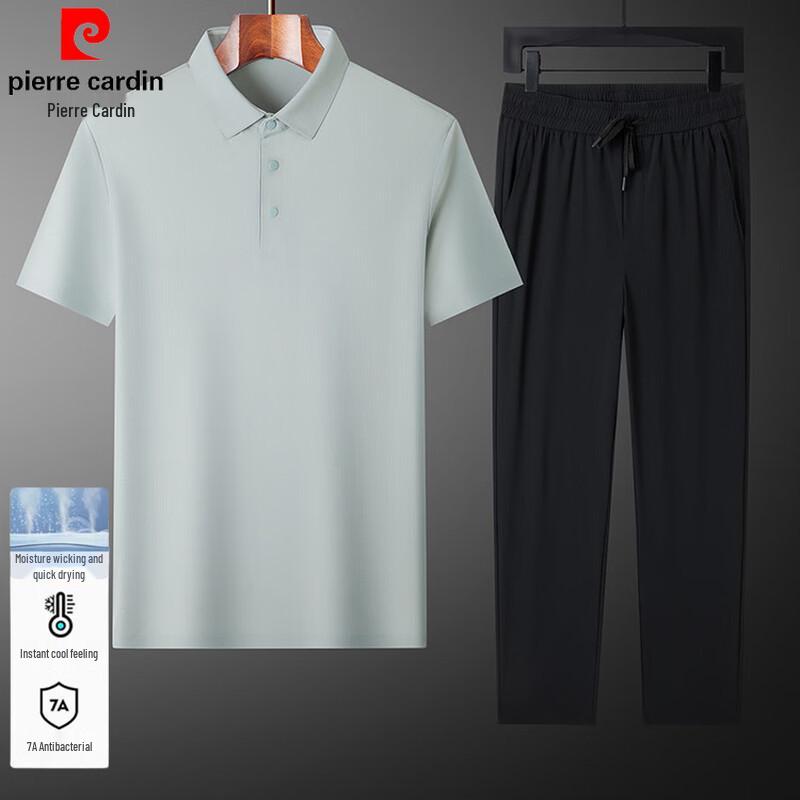 

Pierre Cardin Men s Summer Ice Silk Polo Leisure Set M