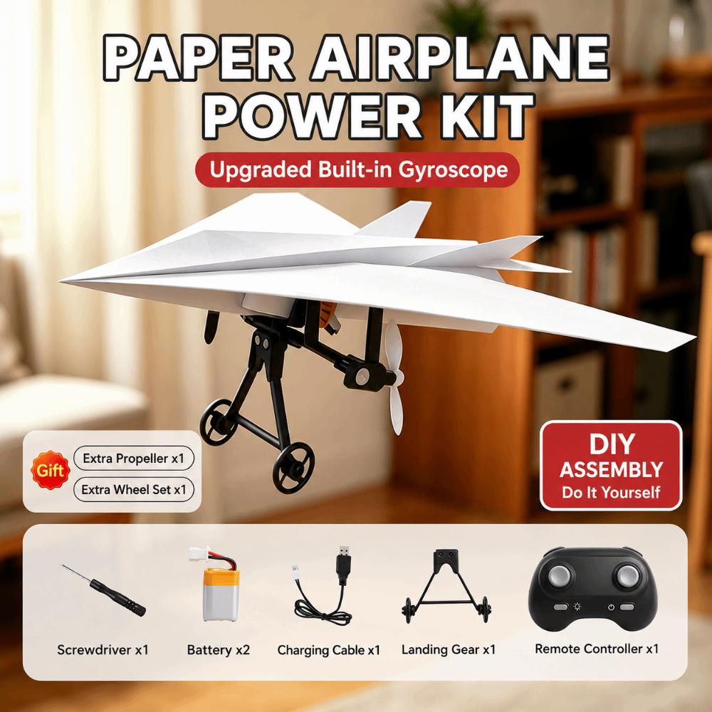 Foldable Remote Control Plane DIY Assembly Electric Aircraft Model Paper Airplane Kit Children