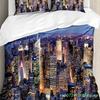 3pcs Bedding Set Business City Scenery New York Black And White Duvet Cover Pillow Case Boy Kid Teen Girl Bedding Covers Set