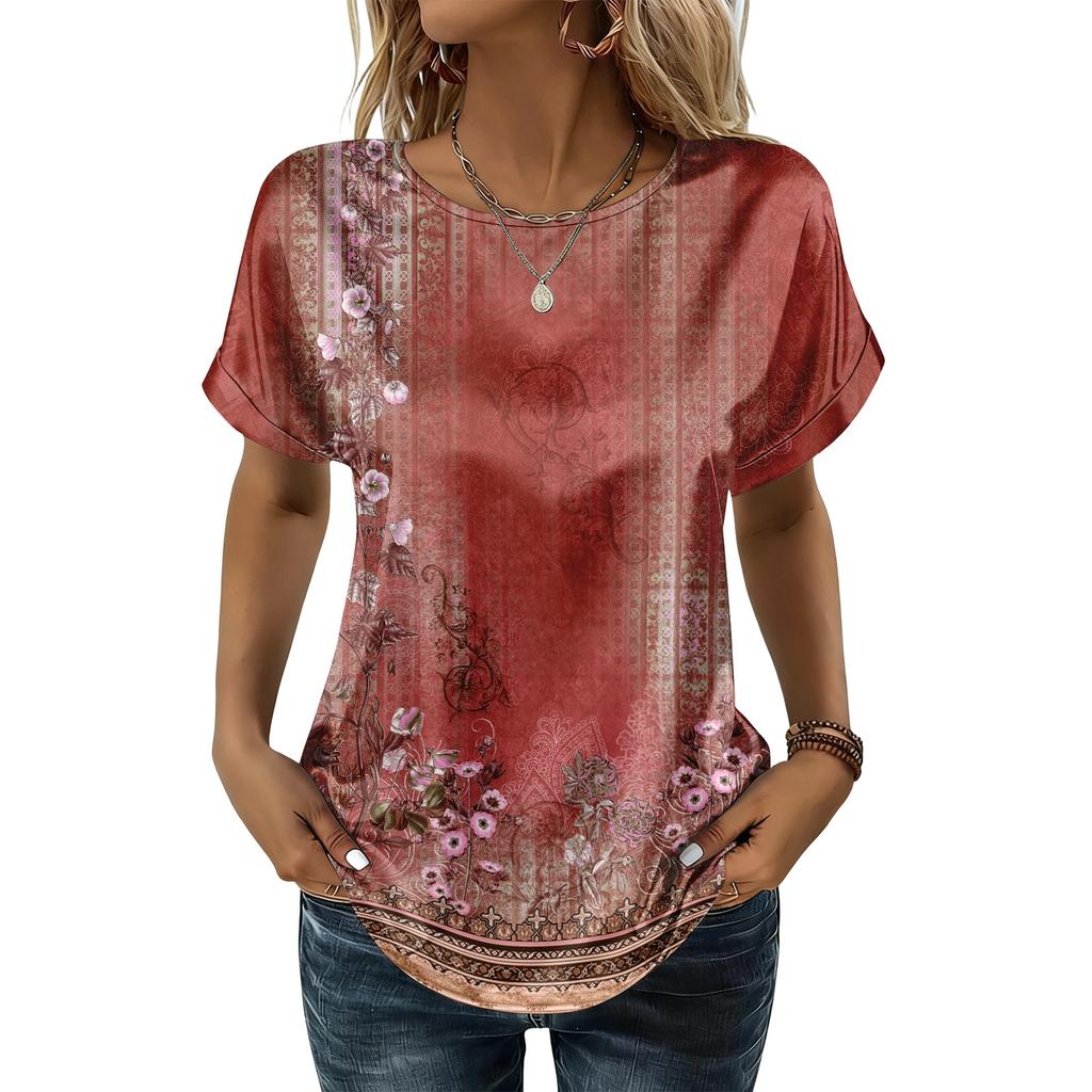 Women's Fashionable Casual Vintage Printed Top