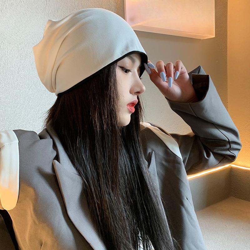 New Men's and Women's Autumn and Winter Pile Hats Korean Style Japanese Style Cotton Cold Hat Confinement Headband Pullover Hat