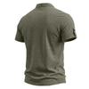 Herren Freizeit Henley-Shirt Kurzarm Geknöpfter Kragen Leichtes Atmungsaktives Gewebe Sommer Oberteil für den Alltag