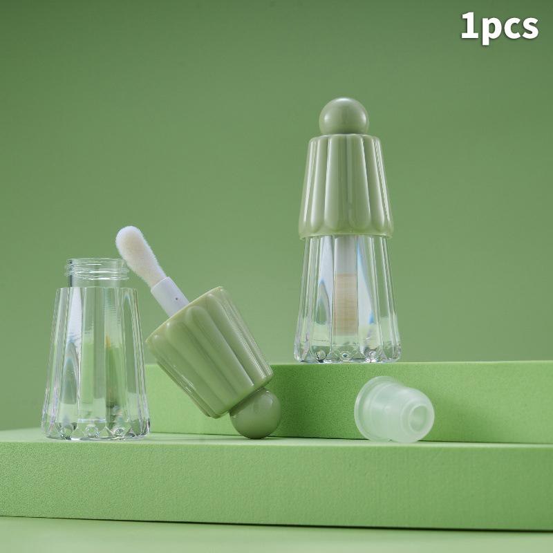 4-5ml Pusta tubka na błyszczyk z dużą główką pędzelka, DIY Plastikowy elegancki pojemnik na płynną pomadkę, Okrągła mini buteleczka na próbki błyszczyka