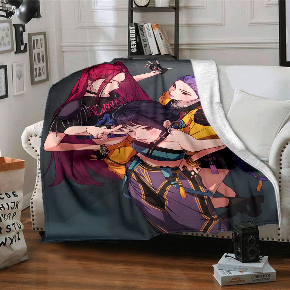 1pc KPop Demon Hunters11 Blanket, Gift, for Men and Women, Soft Blanket, Good for Sofa Bed Couch Travel, Lightweight Flannel Blanket