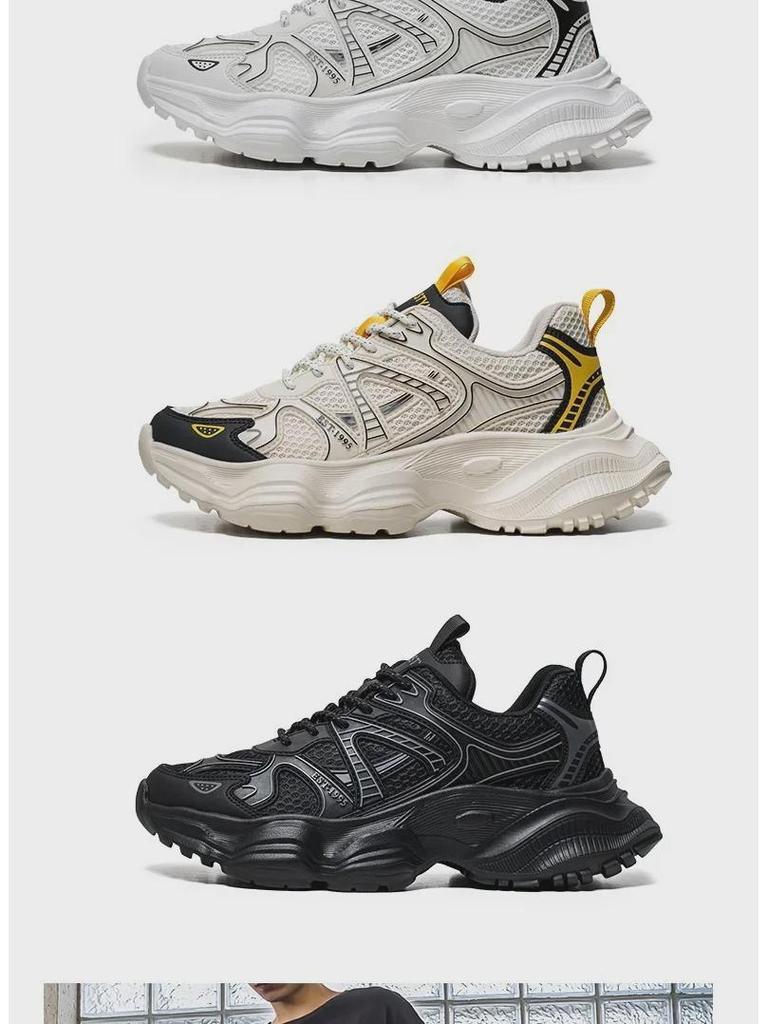 2024 Men's Autumn Breathable Casual Sneakers - Lightweight, Non-Slip, Trendy Thick-Soled Shoes