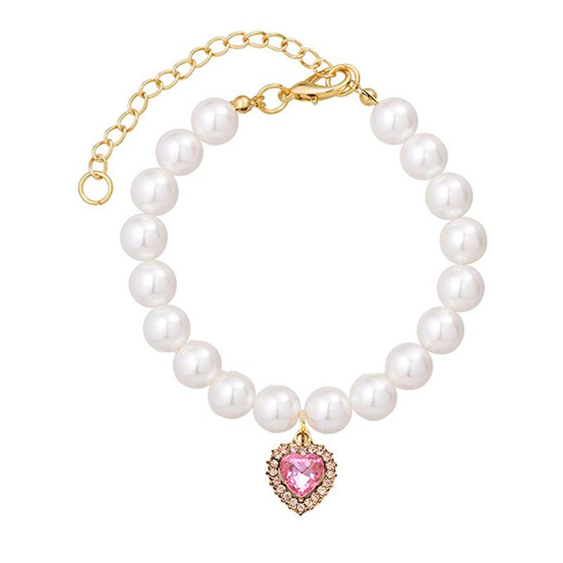 1pc Cat Beaded Necklace Cute Highly Attractive Rhinestone-Studded Dog&Cat Collar Decorative Item For Photo-Shooting Necklace Resistant To Cat Bites