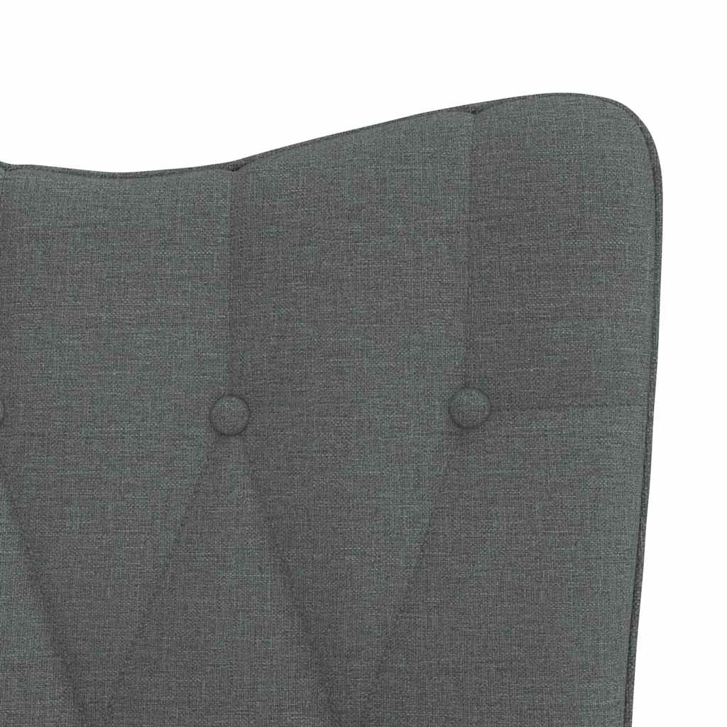 Rocking Armchair with Footstool Dark Grey Fabric