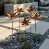 Vintage Metal Floral Stake Cast Iron Flower Yard Art Decor Rustic Plant Stakes  Outdoor Use