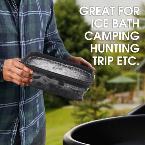 Swagell 2-Piece Ice Block Mold, Extra Large, for Ice Baths, Cold Plunge Tub Chillers, Collapsible and Stackable Silicone Ice Trays, Durable, Easy to I