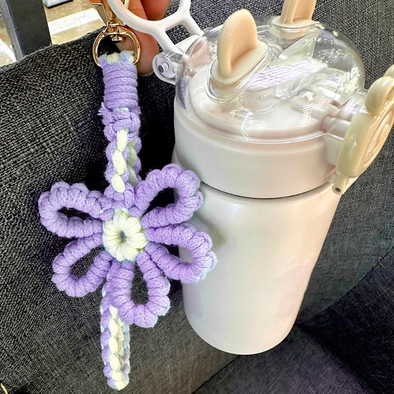 1PC Knitted Wristlet Bohemian Style Handwoven Lanyard Gift Accessories Key Ring Purse Bracelet Phone Charm Bag Pendant