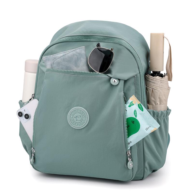 Solid Color Backpack Women Commuter Large Capacity Nylon Lightweight Backpack