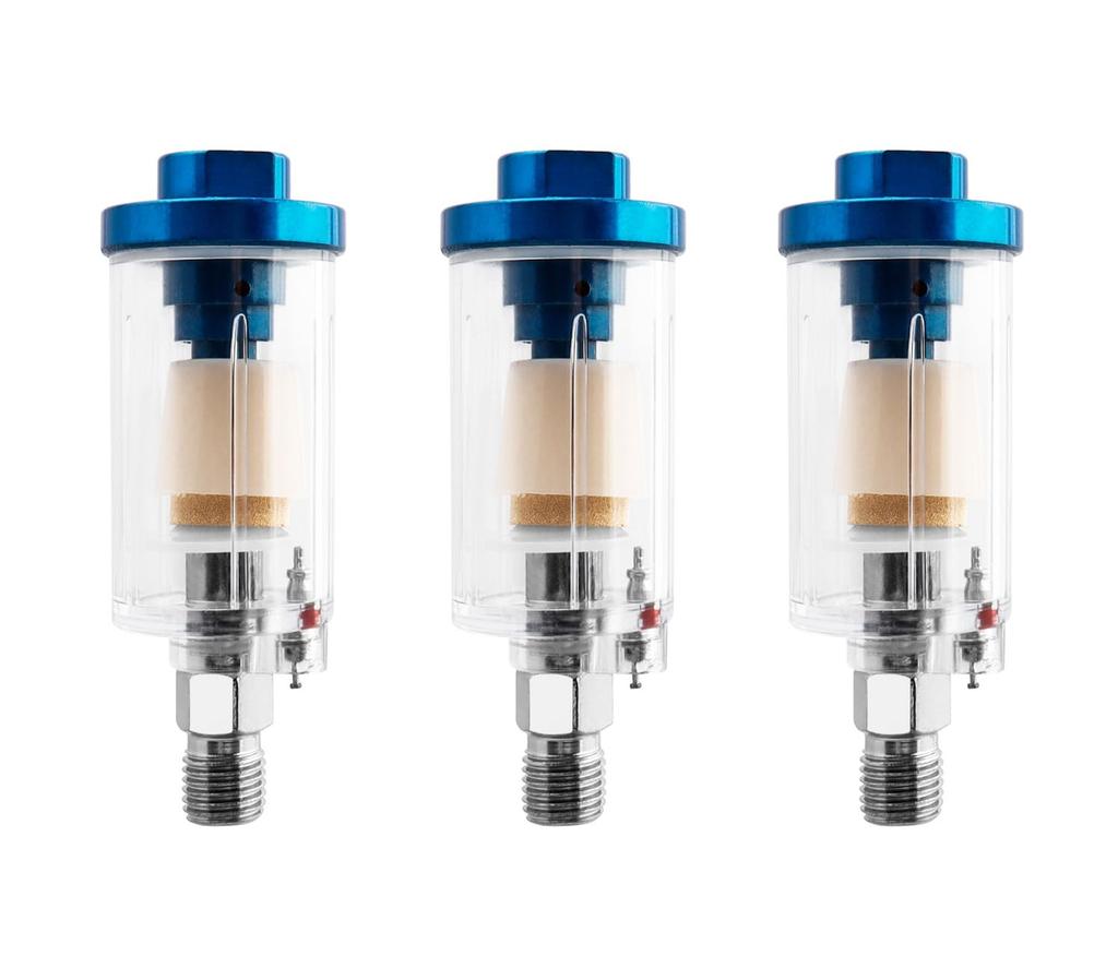 Wolfride Water Separator Air Regulator 1/4" Air Filter Air Compressor Moisture Removal Filter Regulator Water Separator Tool Set of 3