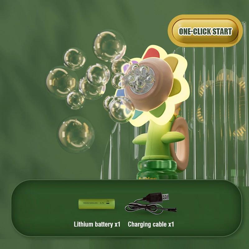 Sunflower Bubble Machine Swing Electric Automatic Bubbles Maker Pomperos Summer Soap Blower Outdoor Toys for Girls Children
