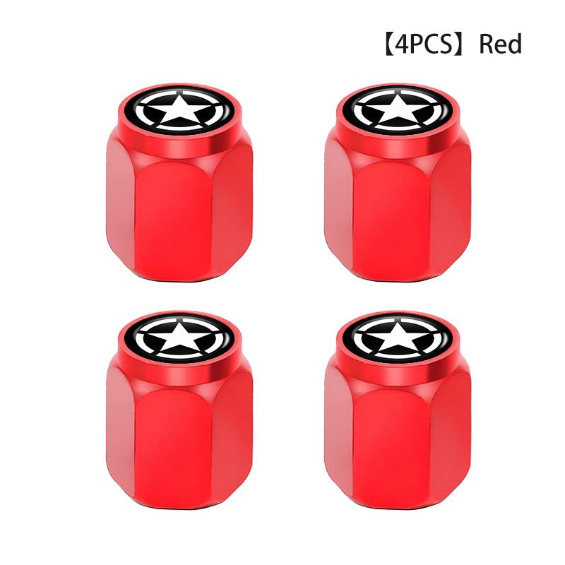 For Jeep 4PCS Car Logo Metal Wheel Tire Valve cover Cap Auto Styling Accessories Cherokee Patriot Liberty Wrangler JK JL