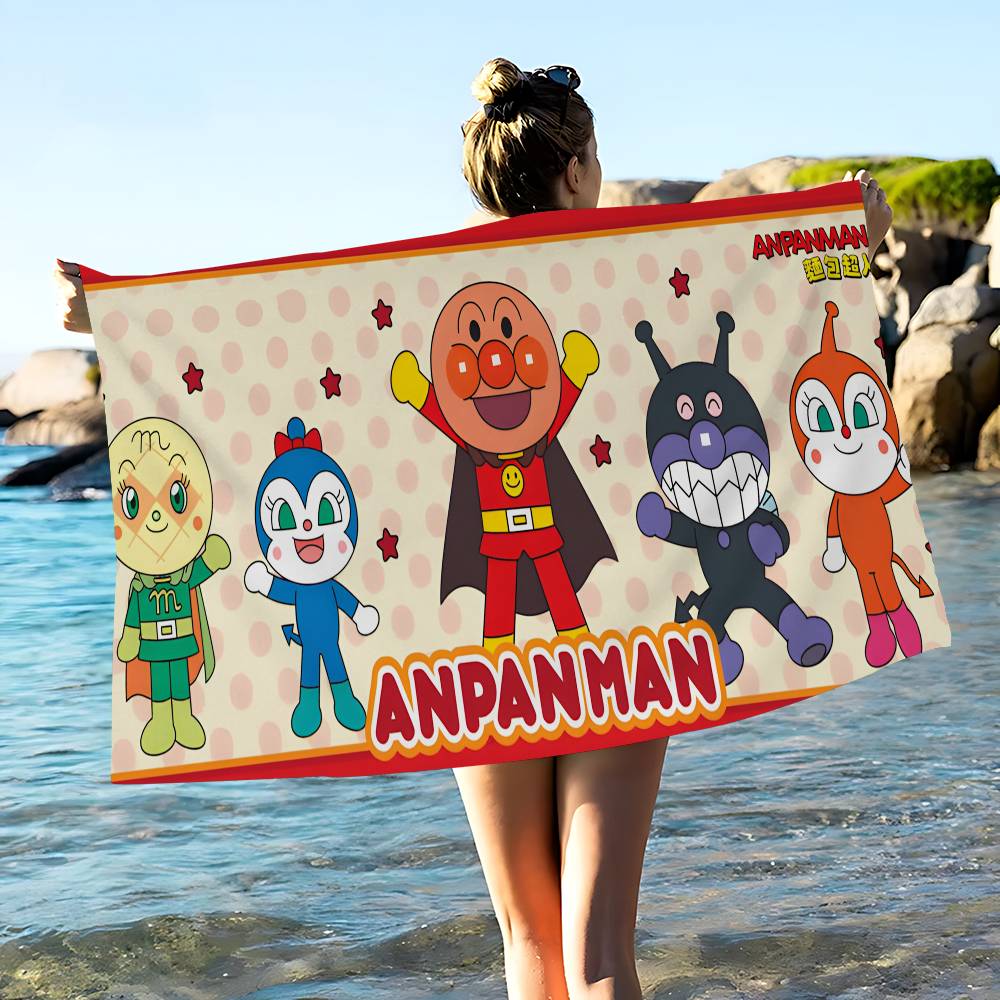 Classic Japanese Anime A-AnpanmanS Microfiber Printed Beach Towel Mountain Yoga Beach Swimming Running Absorbent Soft Towel