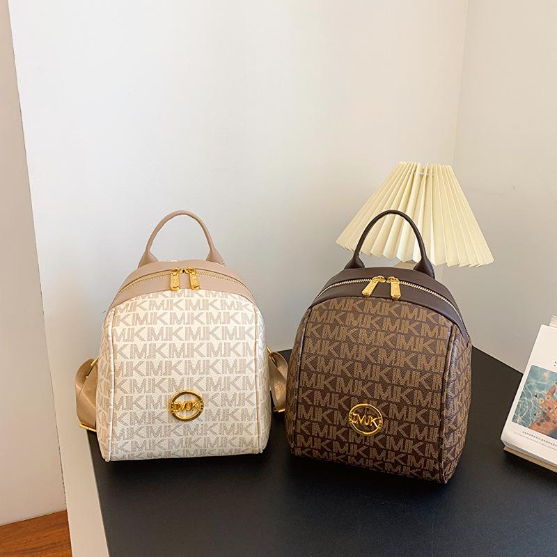 Fashion double shoulder women's bag, high-end women's bag, new retro letter printing casual women's large-capacity backpack