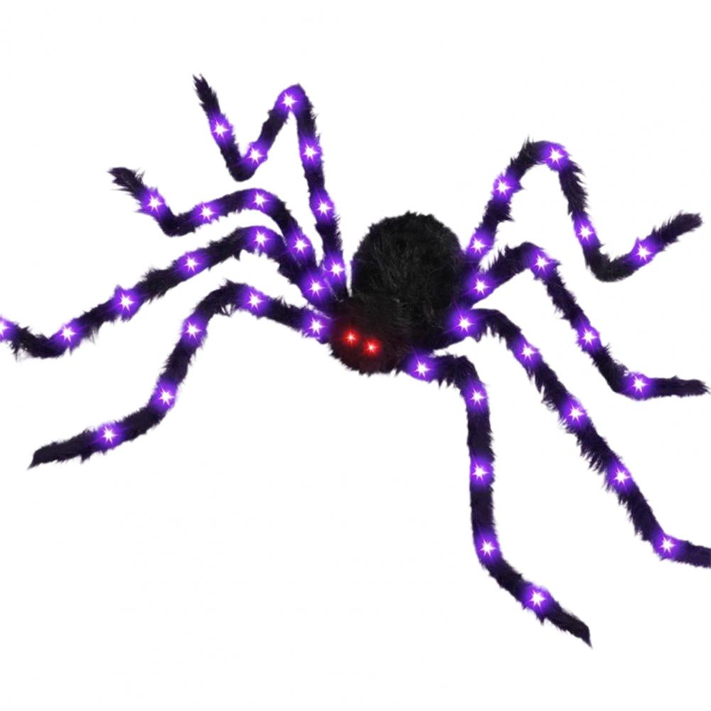 Halloween Big Light Up Spider Scary Hairy LED Spider with Bendable Legs for Indoor Outdoor Halloween Yard Home House Decor