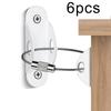 6PCS Stainless Steel Anti Tilt Fastener Kit for Furniture Cabinets with Metal Brackets and Steel Cables to Prevent Tipping Risks