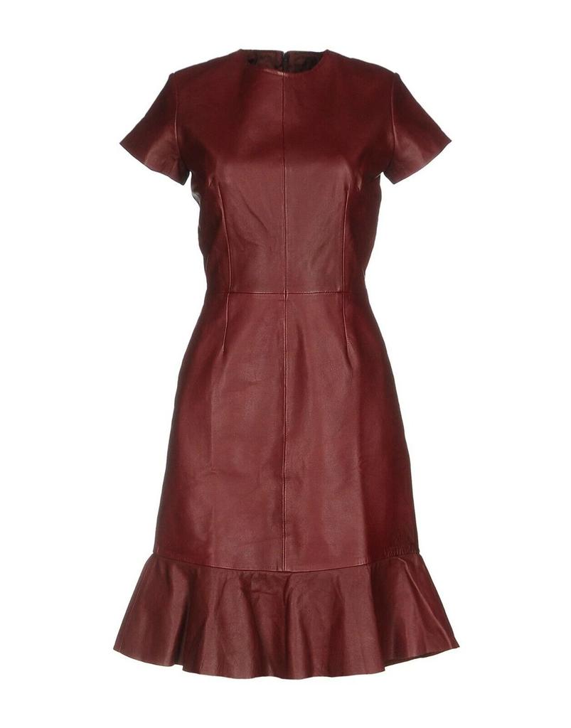 Genuine Soft Lambskin Handmade Leather Women's Burgundy Dress Handmade Stylish Casual